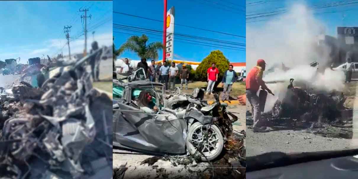 VIDEO FUERTE. Audi S3 que irreconocible tras impactante choque; de milagro sobrevive la copiloto