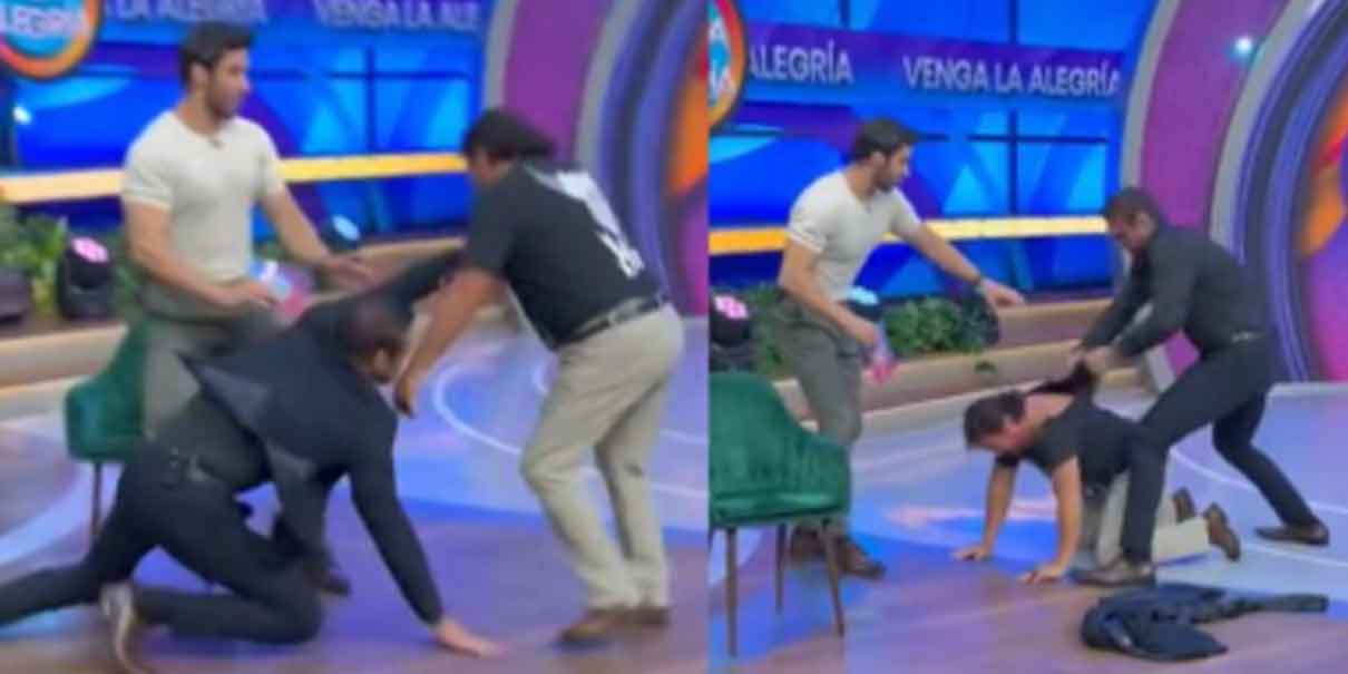 ¡El Patrón se volvió loco! Luchador Alberto del Río se fue a golpes a productor de Venga la Alegría