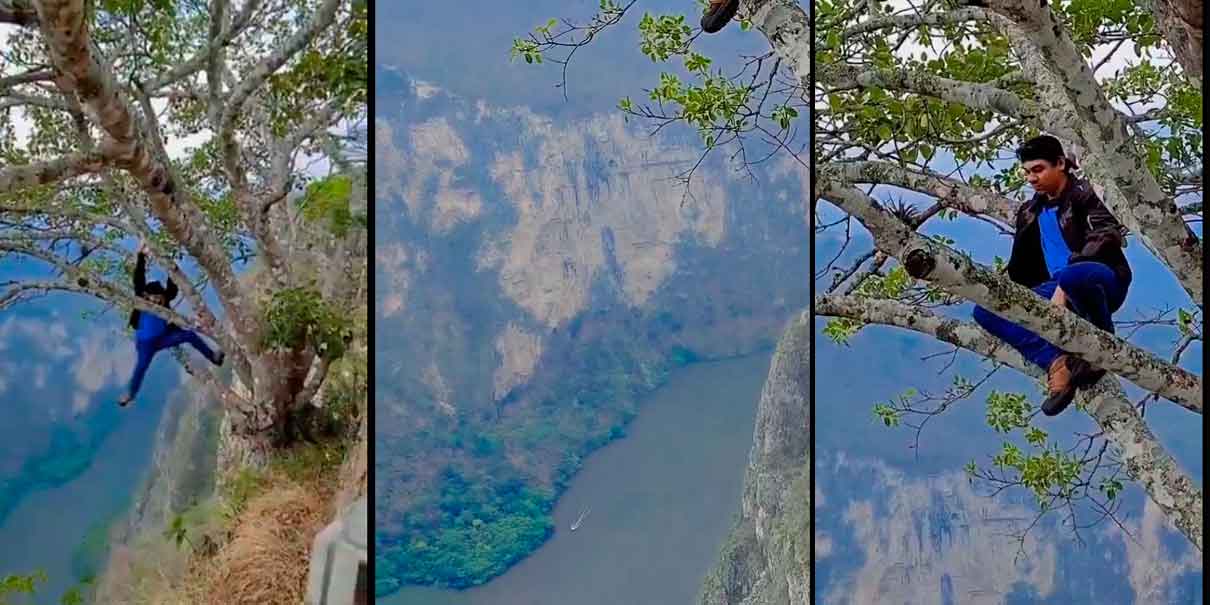 VIDEO. Joven realiza hazaña en el Cañón del Sumidero que te dejará sin aliento