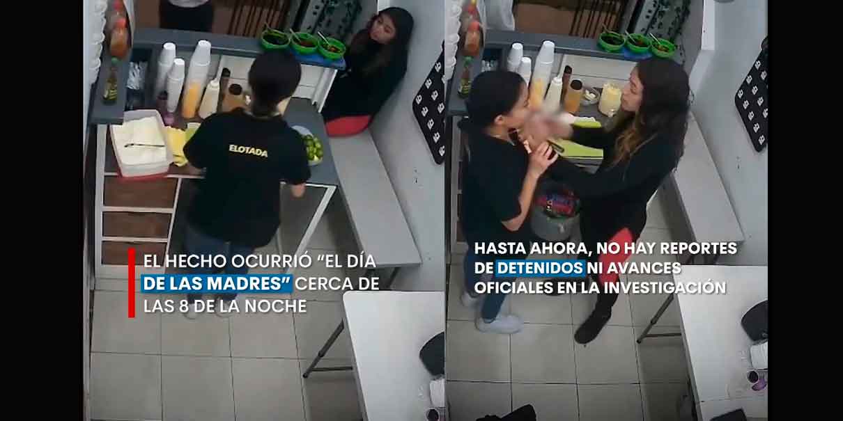 VIDEO. Pareja finge ser cliente de puesto de elotes y vendedora termina asaltada con su propio cuchillo 