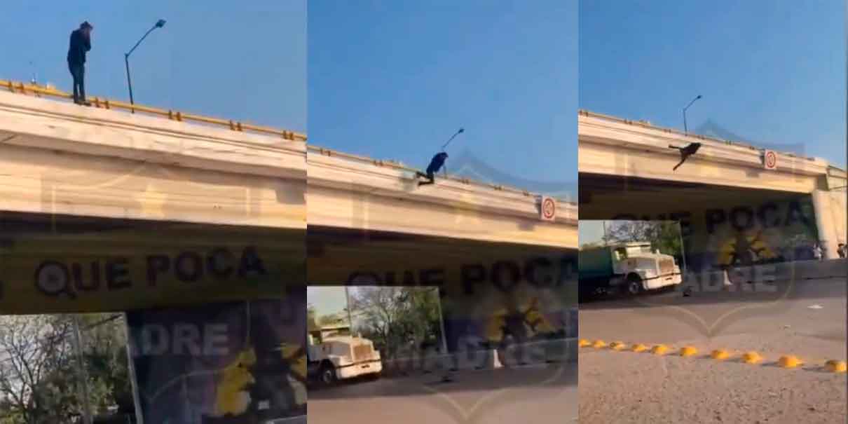 VIDEO. Joven pierde la vida tras arrojarse de un puente vial en Querétaro