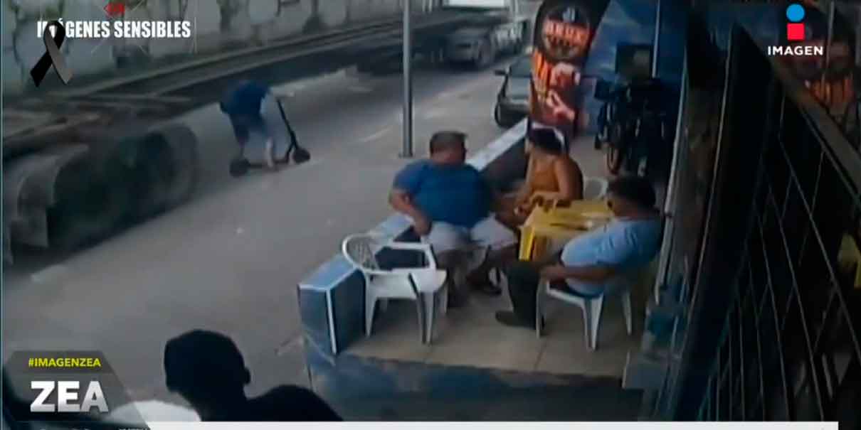 Hombre cae de su patín eléctrico y es arrollado por un tráiler en Brasil