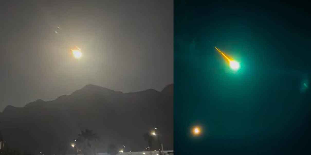 ¿Meteorito en Monterrey? Captan espectacular luz en el cielo nocturno