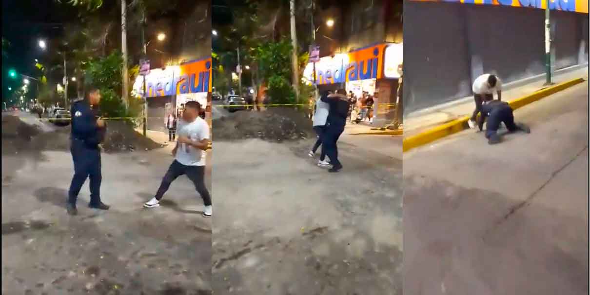 IMÁGENES SENSIBLES. Pelea entre policía y motociclista en CDMX se viraliza en redes