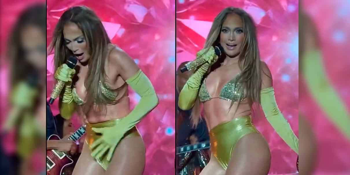 VIDEO. Jennifer Lopez sufre percance con su vestuario en pleno concierto 