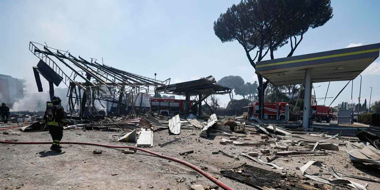 Explosión de gasolinera en Roma deja 45 heridos y devastación generalizada