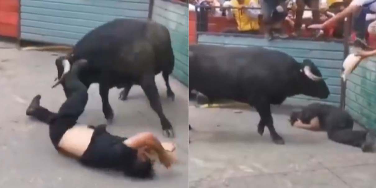 Toro embiste varias veces a joven en la Huamantlada de Tlaxcala; su estado es grave