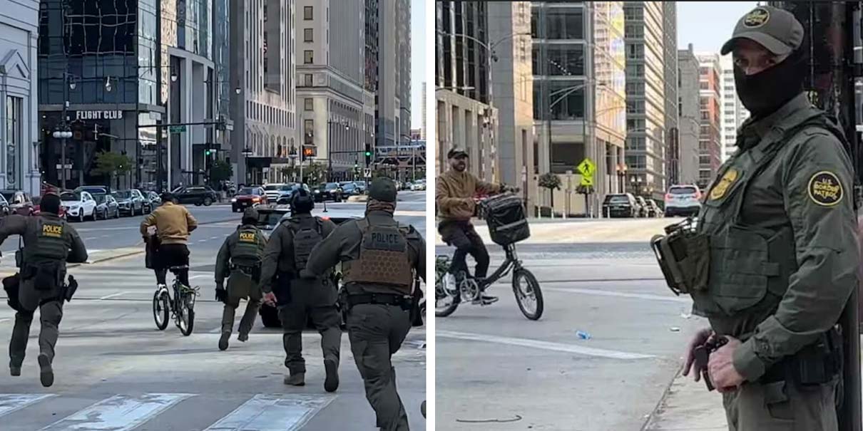 Ciclista migrante se vuelve VIRAL tras escapar del ICE en Chicago