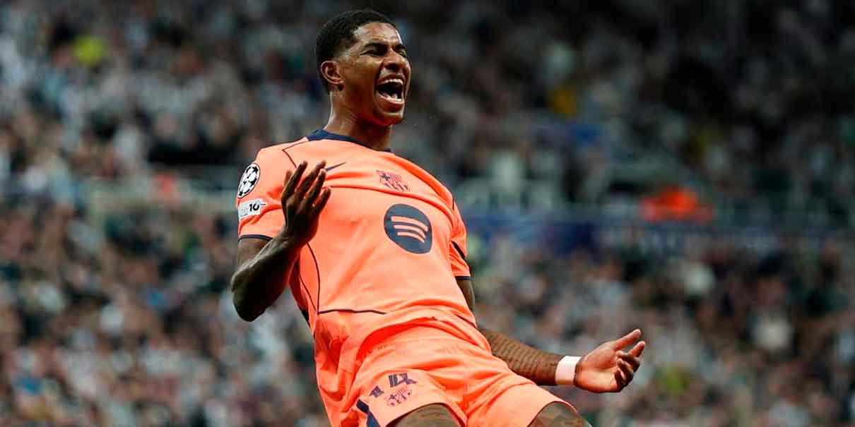 Rashford y Joan García brillan en triunfo del Barcelona 2-1 sobre Newcastle en Champions League