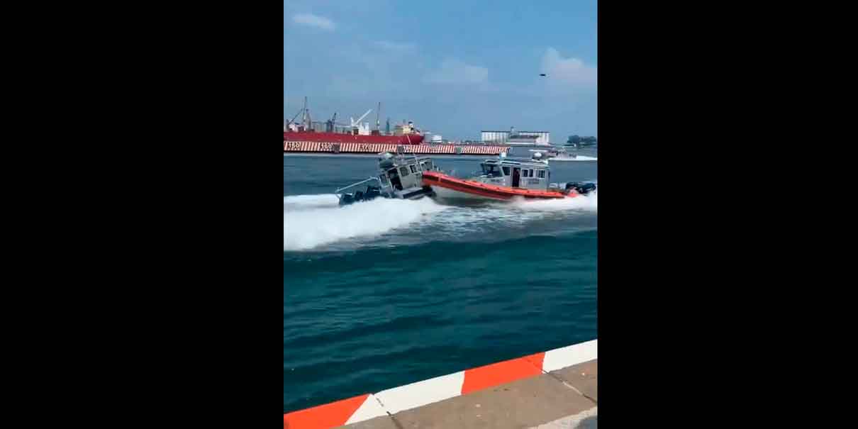 VIDEO. Choque de embarcaciones de la Marina durante demostración naval en Veracruz