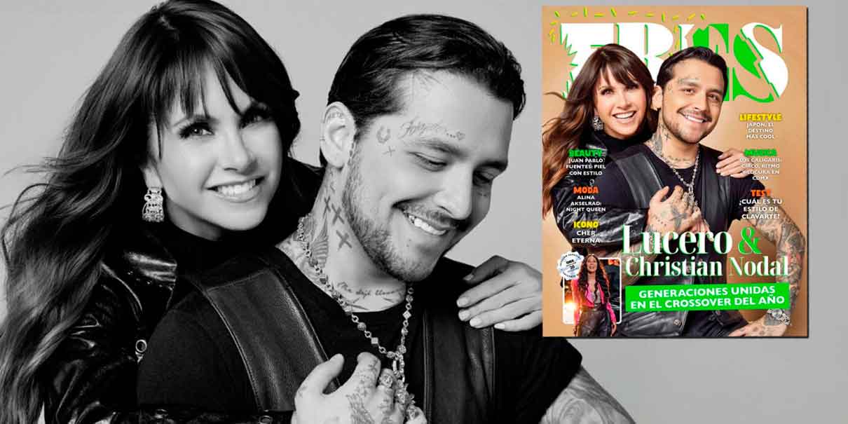 Christian Nodal y Lucero en portada de revista: redes lo critican por posar en “banquito” 