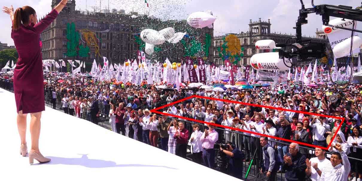 Durante evento masivo de Sheinbaum  quedaron tras una valla  legisladores incomodos de Morena  y que la ignoraron 