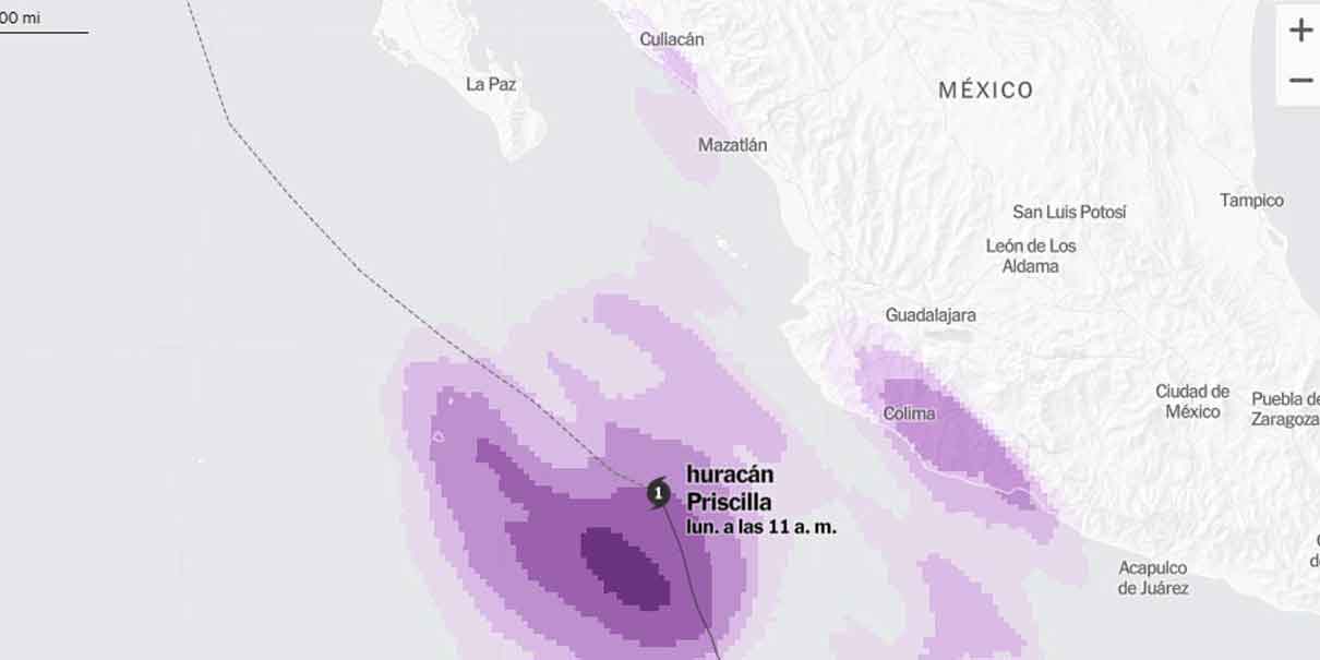 Huracán Priscila avanza hacia México: intensas lluvias, fuertes vientos y oleaje elevado en el Pacífico