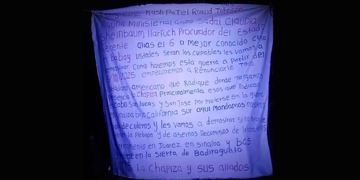 Retiran narcomantas en Mexicali con amenazas contra el FBI y al turismo; advertía ola de violencia