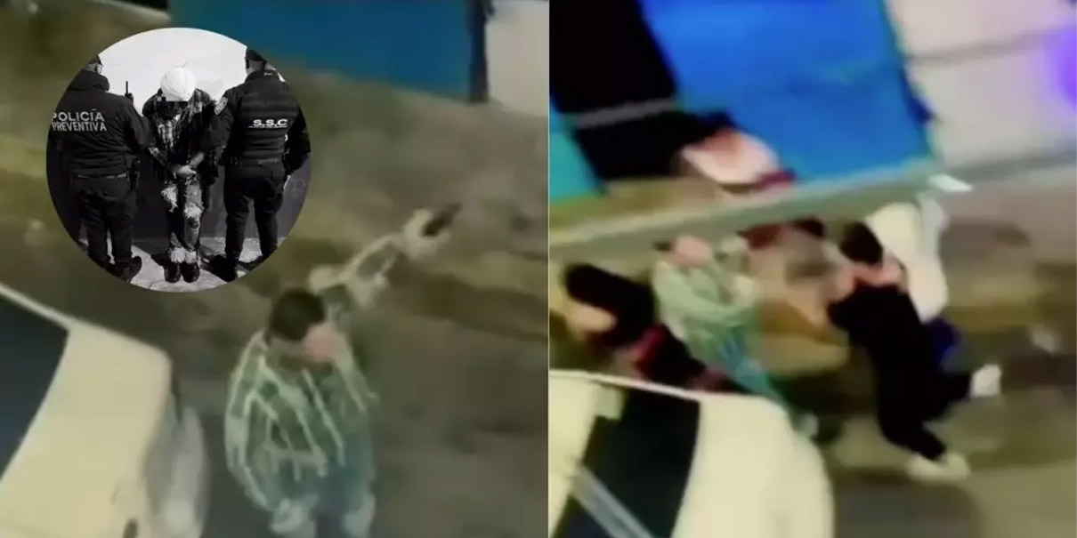 VIDEO. ¡Te voy a matar! Hombre recibe brutal golpiza de vecinos tras amenazarlos con pistola