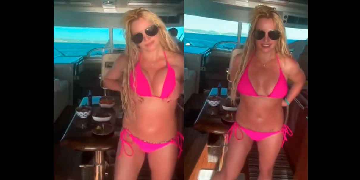Britney Spears se desprende de la parte de arriba de su bikini en video. Causa preocupación su bienestar