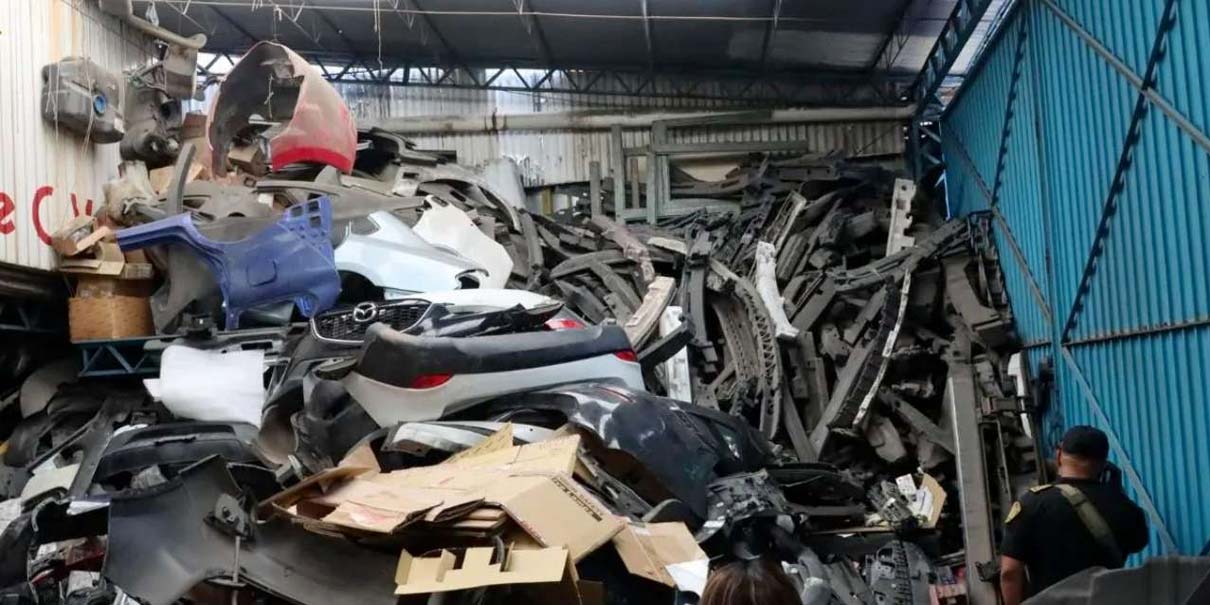 Escondían en supuesto 'hotel' 150 toneladas de autopartes robadas en CDMX
