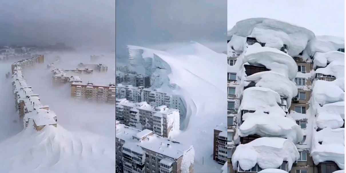 Rusia enfrenta nevadas extremas sin precedentes; muerte y diversión se hicieron presentes