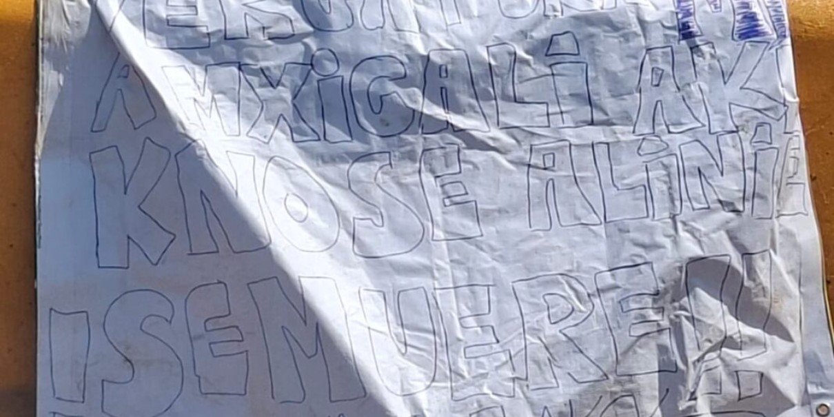 Localizan narcomanta firmada por “Mayito Flaco” en Mexicali