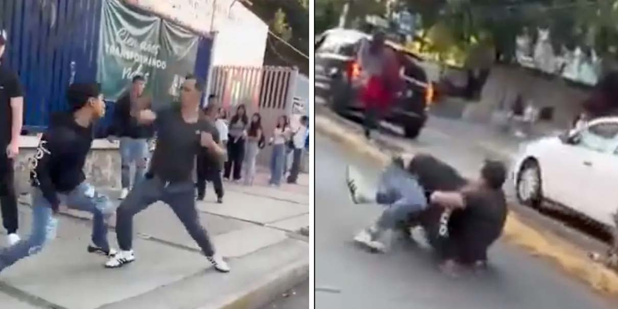 Padre entra al quite para defender a su hijo en pelea con alumno de Preparatoria 12, Jalisco