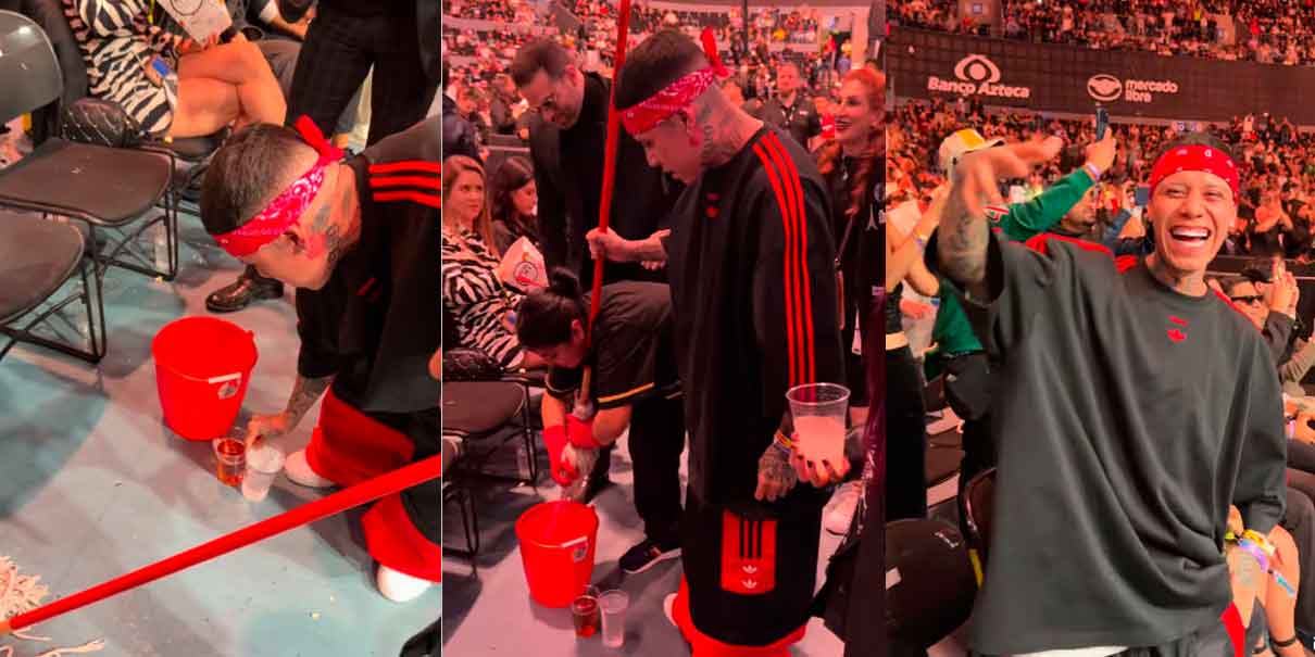 VIDEO. Santa fe Klan ayuda a personal de intendencia a limpiar el piso en evento de la Ultimate Fighting Championship