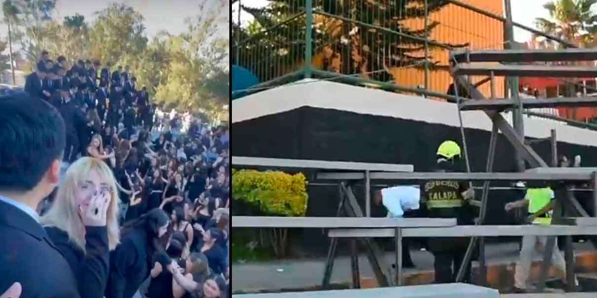 VIDEO. También en la Universidad Veracruzana colapsan gradas y dejan 18 estudiantes lesionados 