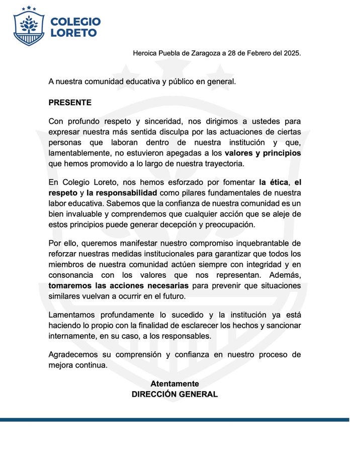 Acusan a maestras del Colegio Loreto de difamación tras falsas acusaciones de acoso