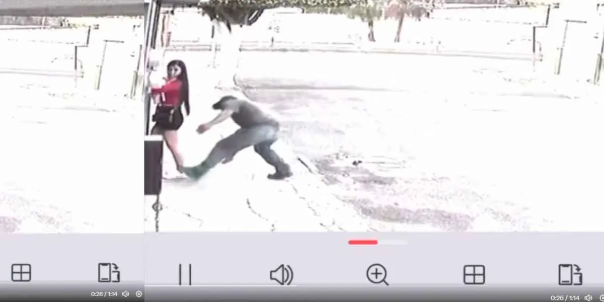 VIDEO. Sujeto baja de auto para morder el glúteo de una mujer en Guanajuato