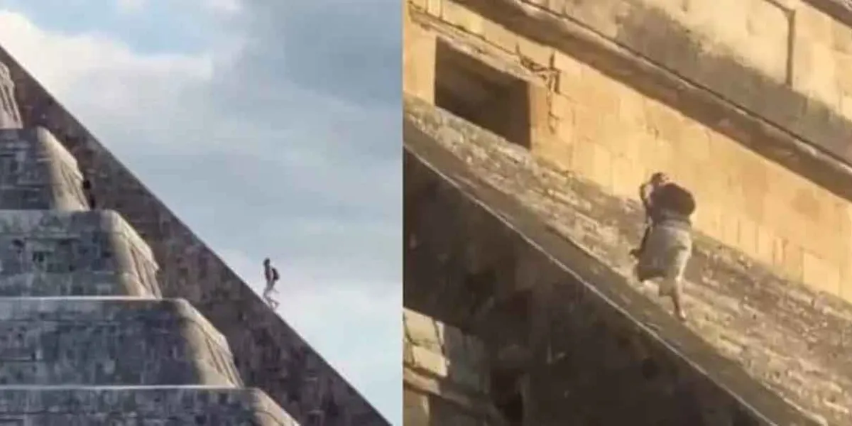Alemán desobedece el protocolo y sube a la pirámide de Kukulkán en Chichén Itzá