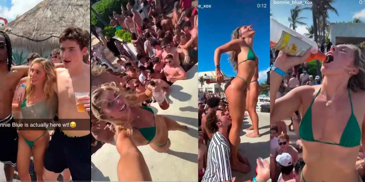 Bonnie Blue, la chica del maratón sexual con mil hombres, pasa locas vacaciones en Cancún