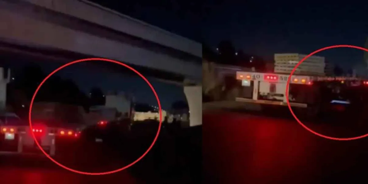 Tráiler embiste y arrastra vehículos estacionados en el Estadio Cuauhtémoc en Puebla