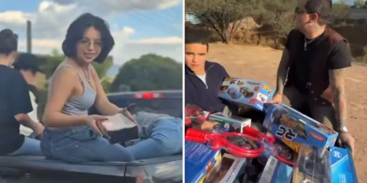 La dinastía Aguilar y Christian Nodal reparten juguetes en Zacatecas