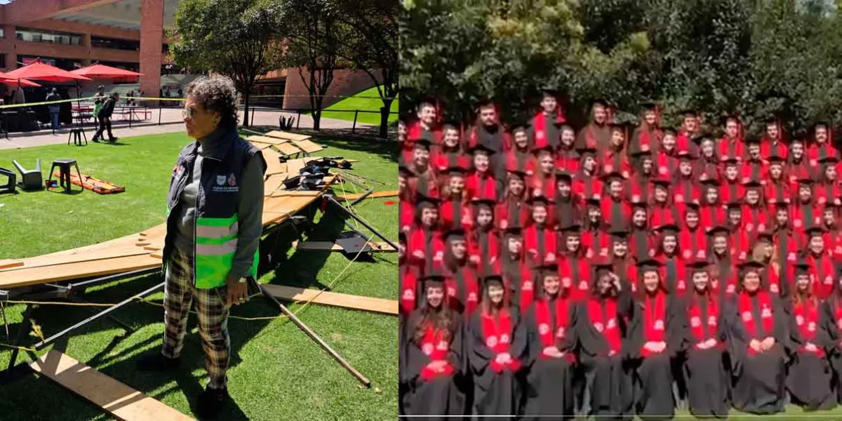 VIDEO. Colapsan gradas en la Ibero durante foto de graduación; hay 23 lesionados