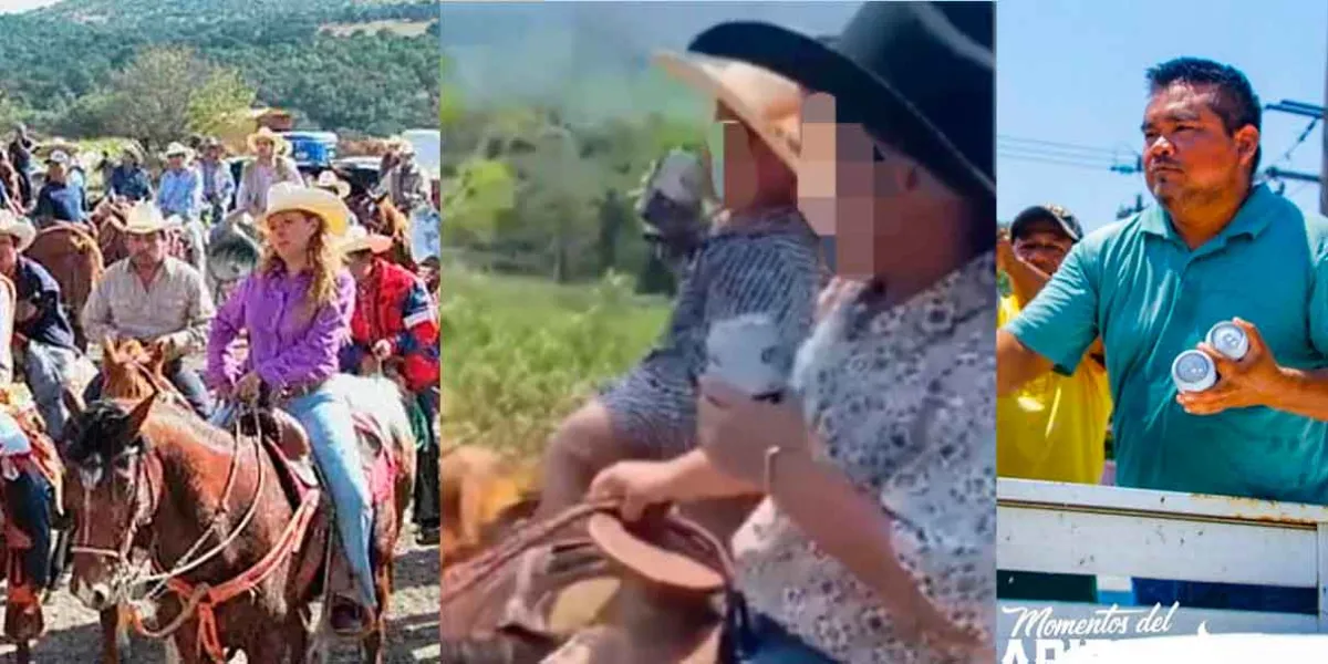 Captan a menores consumiendo alcohol en cabalgata de Acateno, Puebla