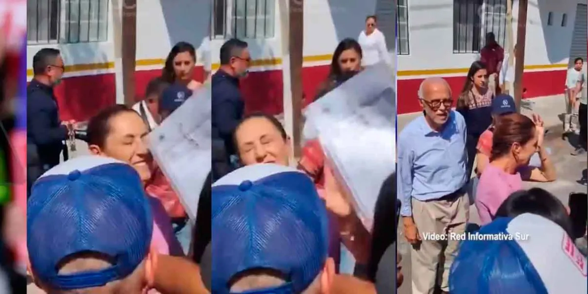 Le pican un ojo a Claudia Sheinbaum durante gira en Nayarit