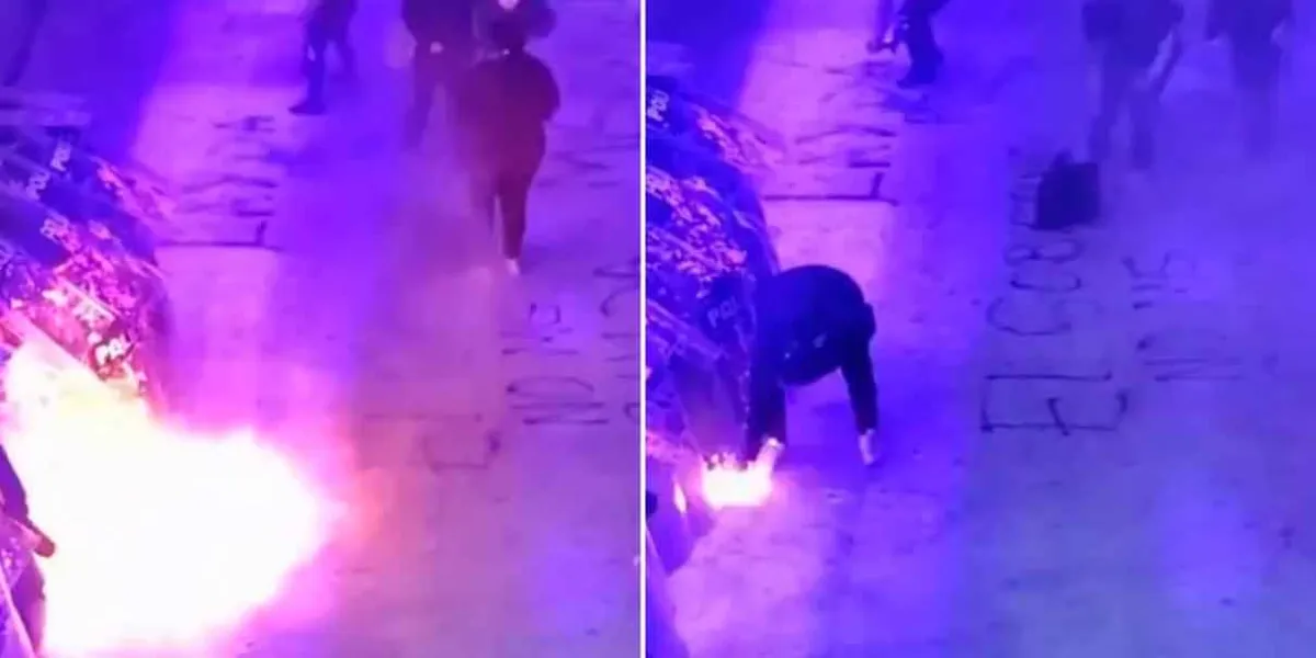 VIDEO. Mujer incendia a policías durante marcha del 8M en Campeche. Ya está en la cárcel