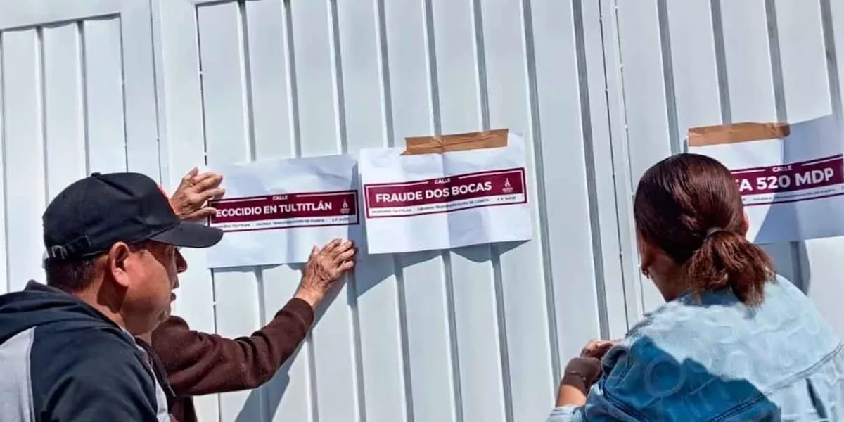 Vecinos de Tultitlán rebautizan calles con nombres de escándalos políticos en protesta