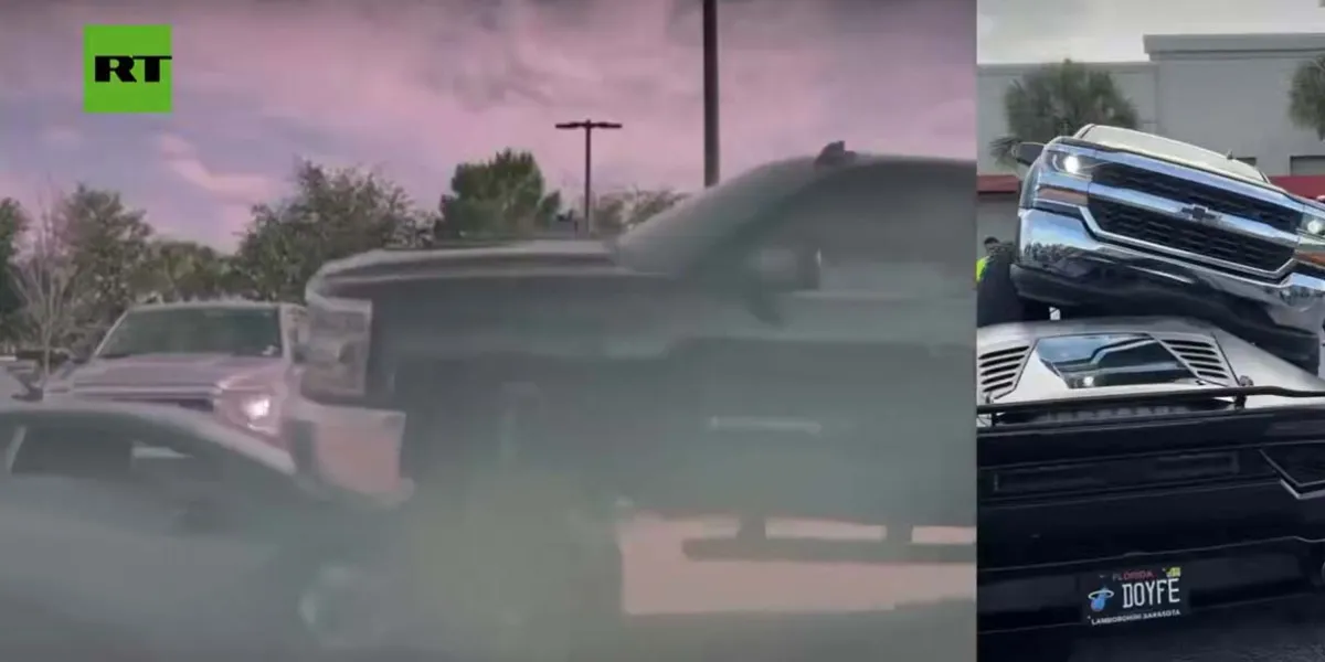 “Era estacionarse, no montarse”: mujer aplasta un Lamborghini y se hace viral