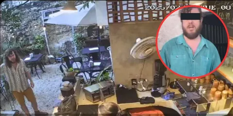 Extranjero español agrede a empleada y destroza cafetería en Mérida