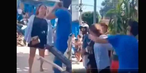 IMÁGENES SENSIBLES. Joven golpea brutalmente a su madre en la vía pública en Tabasco