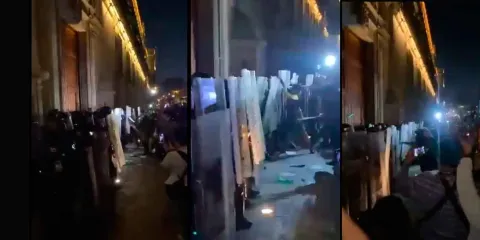 Protesta reflexiva por Rancho Izaguirre  termina en gresca contra Palacio Nacional 