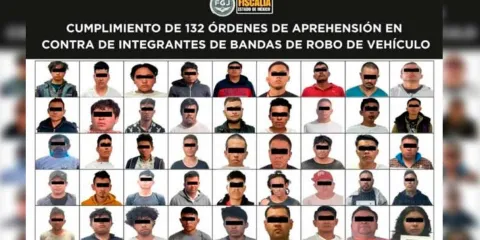 Golpe a bandas criminales; capturan a 132 por robo de auto en EDOMEX 