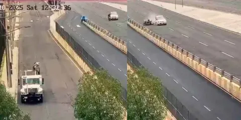 VIDEO:  Héroe anónimo embiste a asaltantes en Querétaro 