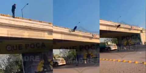 VIDEO. Joven pierde la vida tras arrojarse de un puente vial en Querétaro