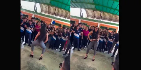 VIDEO. Maestra 'perrea' en Día del Maestro y se vuelve viral