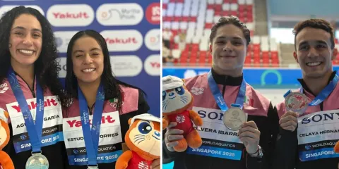 México suma dos nuevas medallas de plata en Mundial de Clavados en Singapur