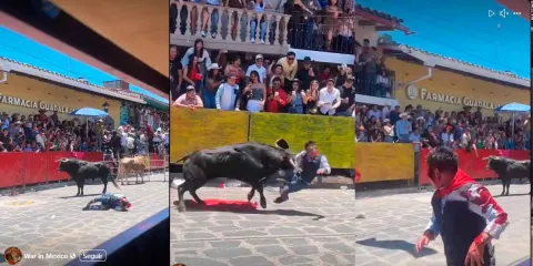 Roberto Pozos sufre cornada  que le desprende parte de su  rostro durante la Xiqueñada 2025 en Veracruz