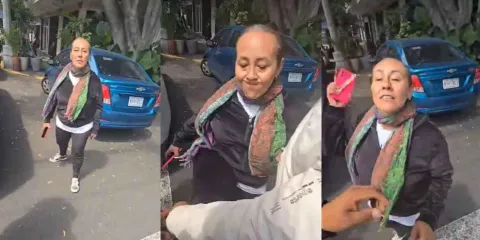 Surge “Lady Paso Peatonal” insultando y pateando a oficial de tránsito