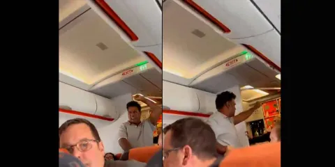 VIDEO: Hombre amenaza con bomba a bordo de avión y grita "¡Muerte a Trump!"