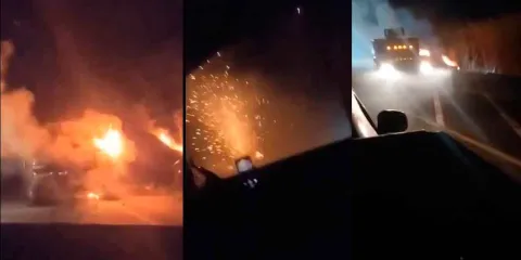 VIDEO. Enfrentamiento entre "Los Chapitos" y "La Mayiza" deja vehículos calcinados en carretera de Sinaloa